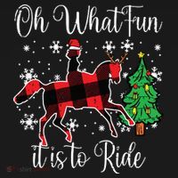 Horse Oh What Fun It Is To Ride Christmas Xmas Girls Women T-Shirt thumb 7
