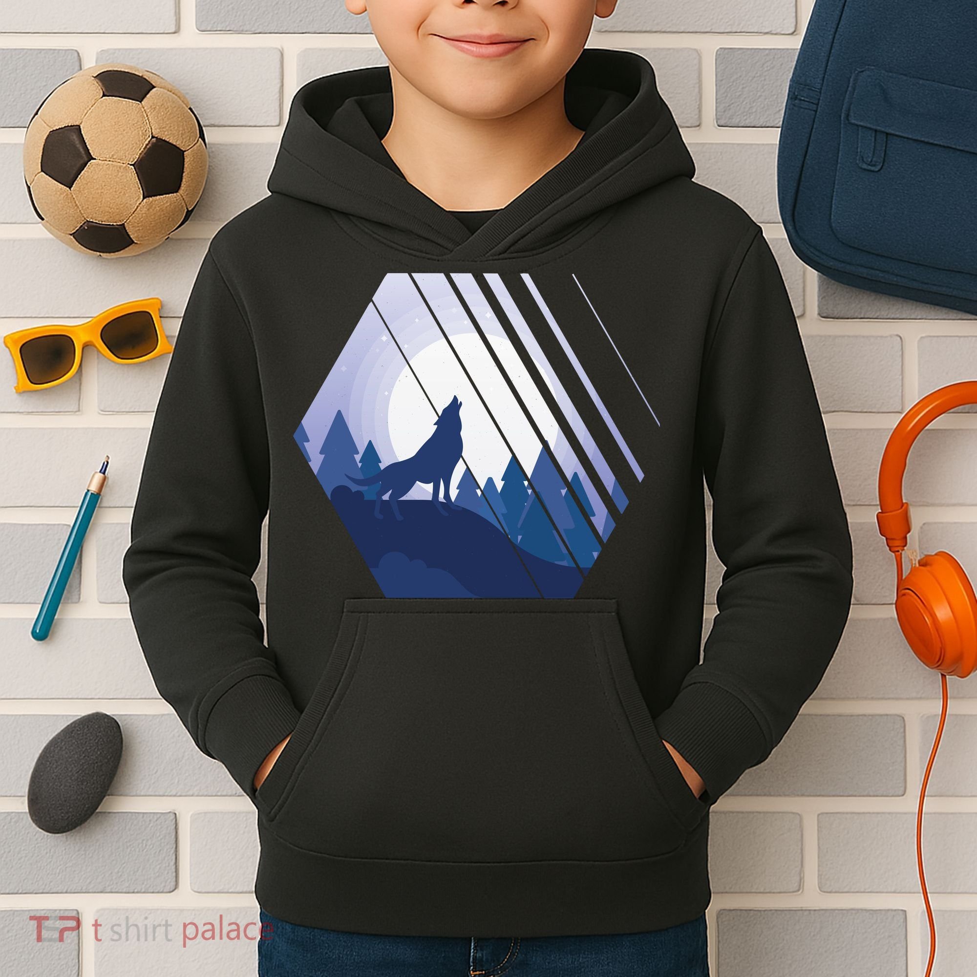 Howling Wolf Kids Hoodie