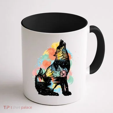 Howling Wolf Wilderness Coffee Mug back