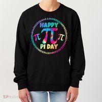 Happy Pi 3.14 Day Rainbow Tie Dye Women's Sweatshirt thumb 0