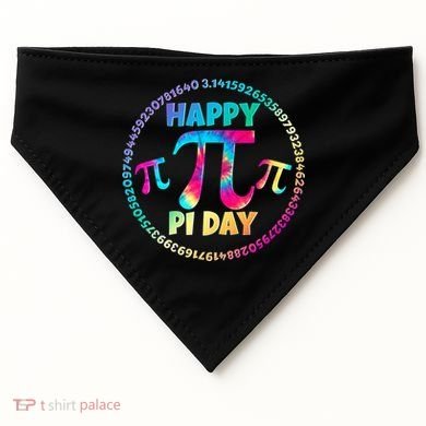 Happy Pi 3.14 Day Rainbow Tie Dye USA-Made Doggie Bandana