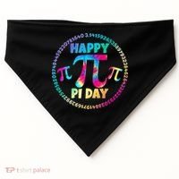 Happy Pi 3.14 Day Rainbow Tie Dye USA-Made Doggie Bandana thumb 0