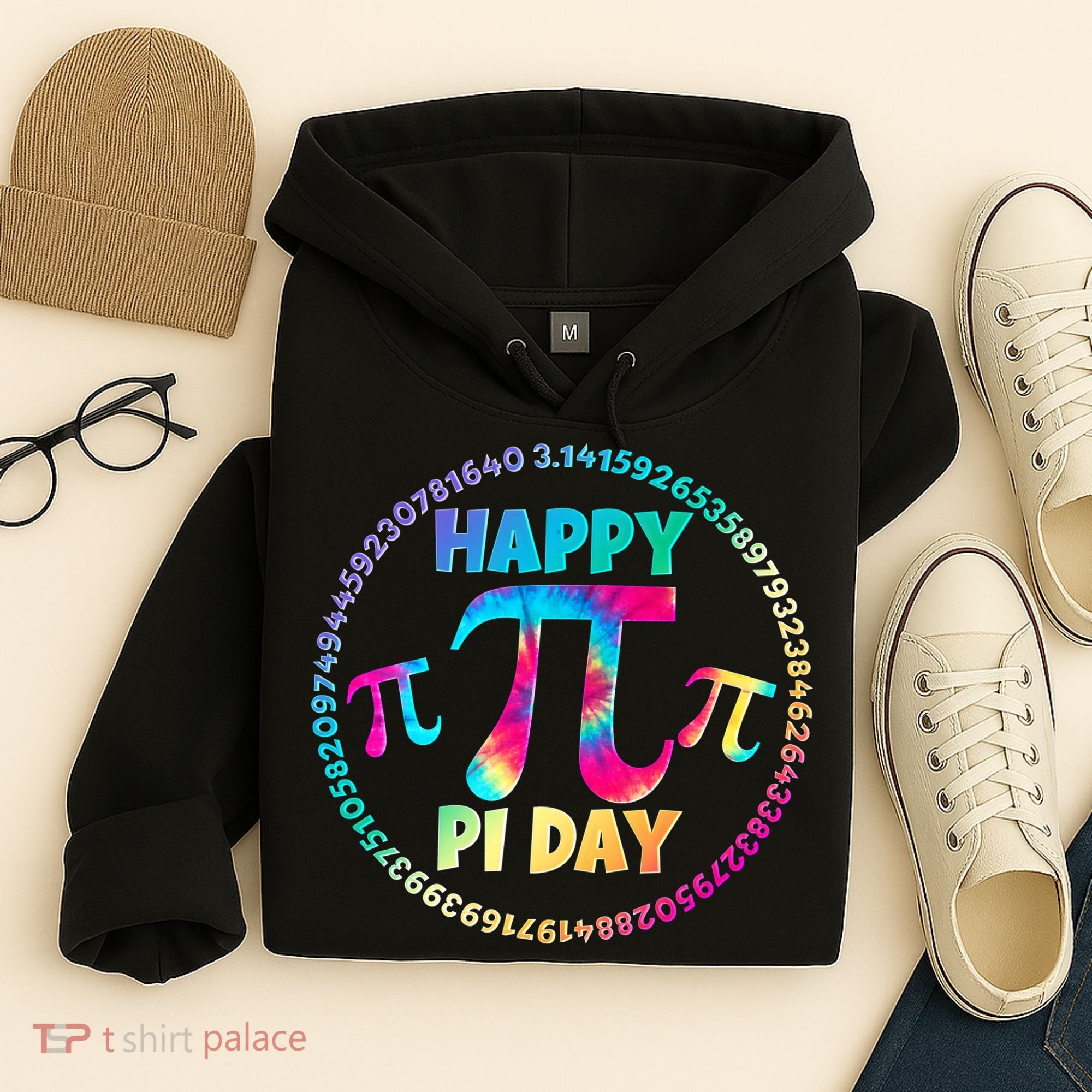 Happy Pi 3.14 Day Rainbow Tie Dye Hoodie