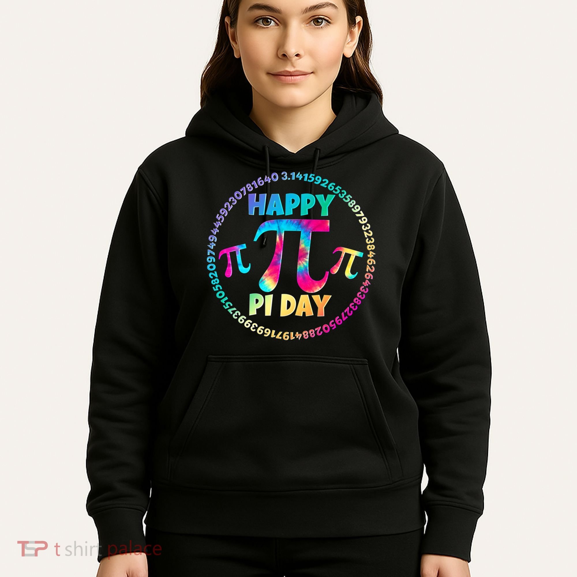 Happy Pi 3.14 Day Rainbow Tie Dye Hoodie