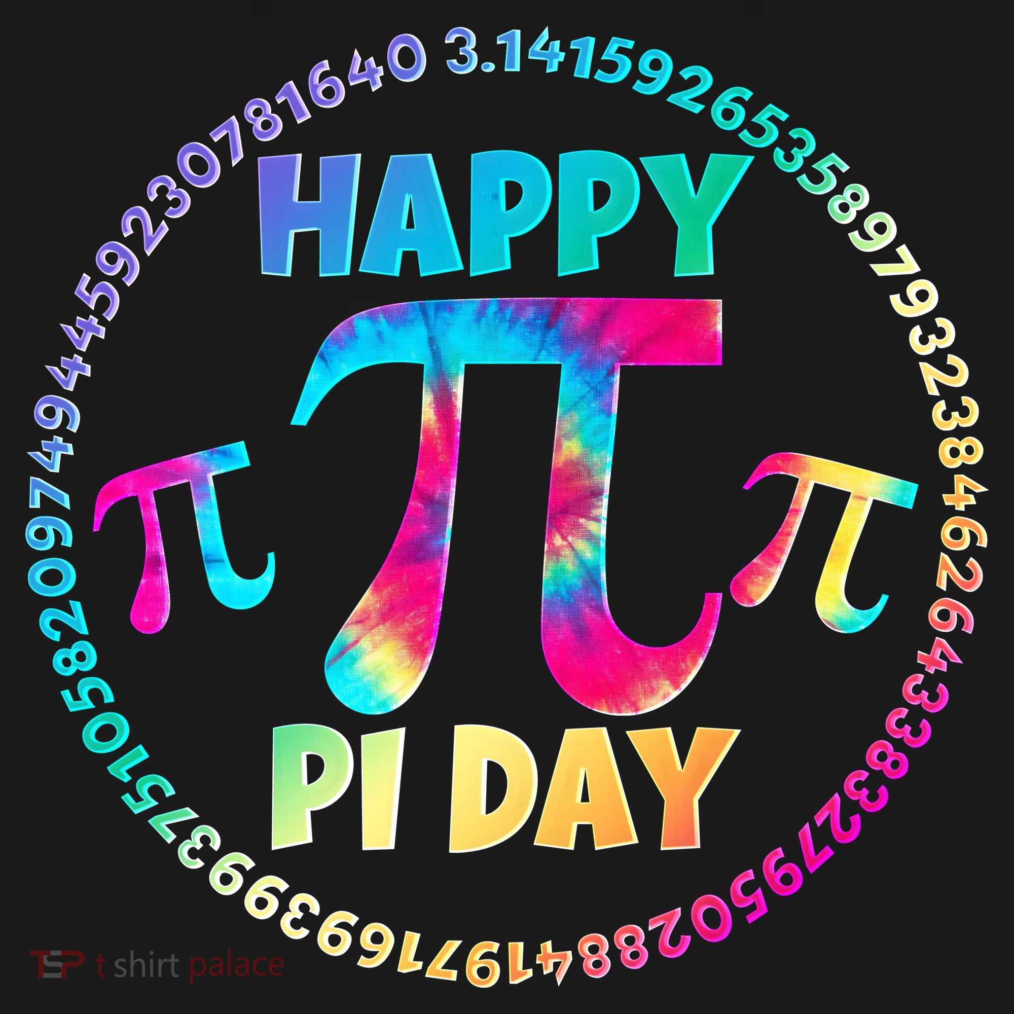 Happy Pi 3.14 Day Rainbow Tie Dye Backpack