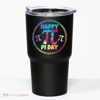 Happy Pi 3.14 Day Rainbow Tie Dye Tumbler