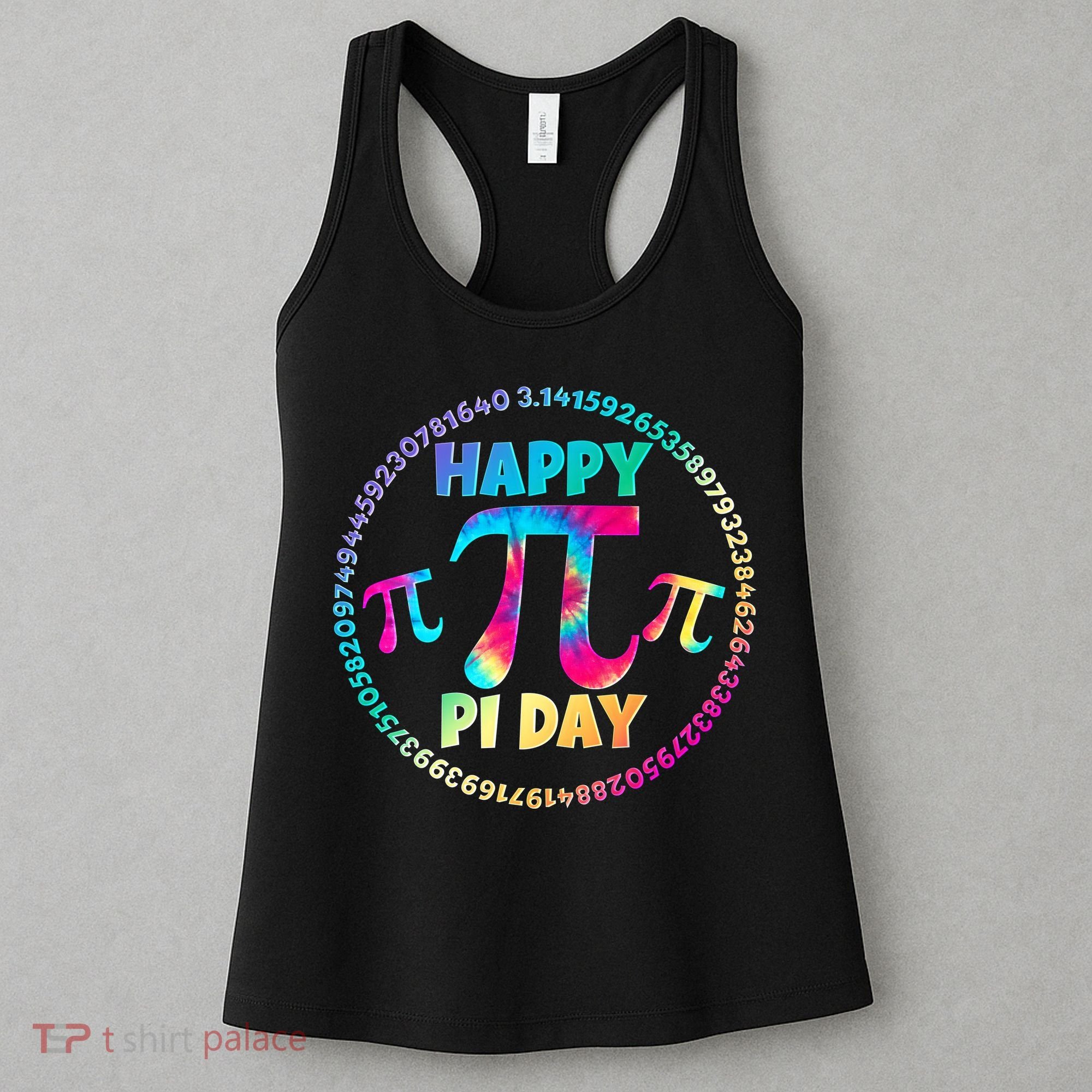Happy Pi 3.14 Day Rainbow Tie Dye Women's Tank Top