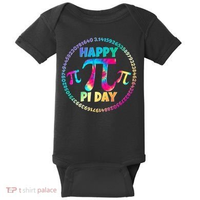 Happy Pi 3.14 Day Rainbow Tie Dye Baby Bodysuit