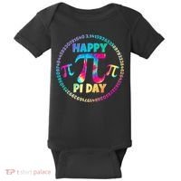 Happy Pi 3.14 Day Rainbow Tie Dye Baby Bodysuit thumb 0