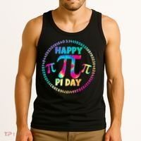 Happy Pi 3.14 Day Rainbow Tie Dye Tank Top thumb 3