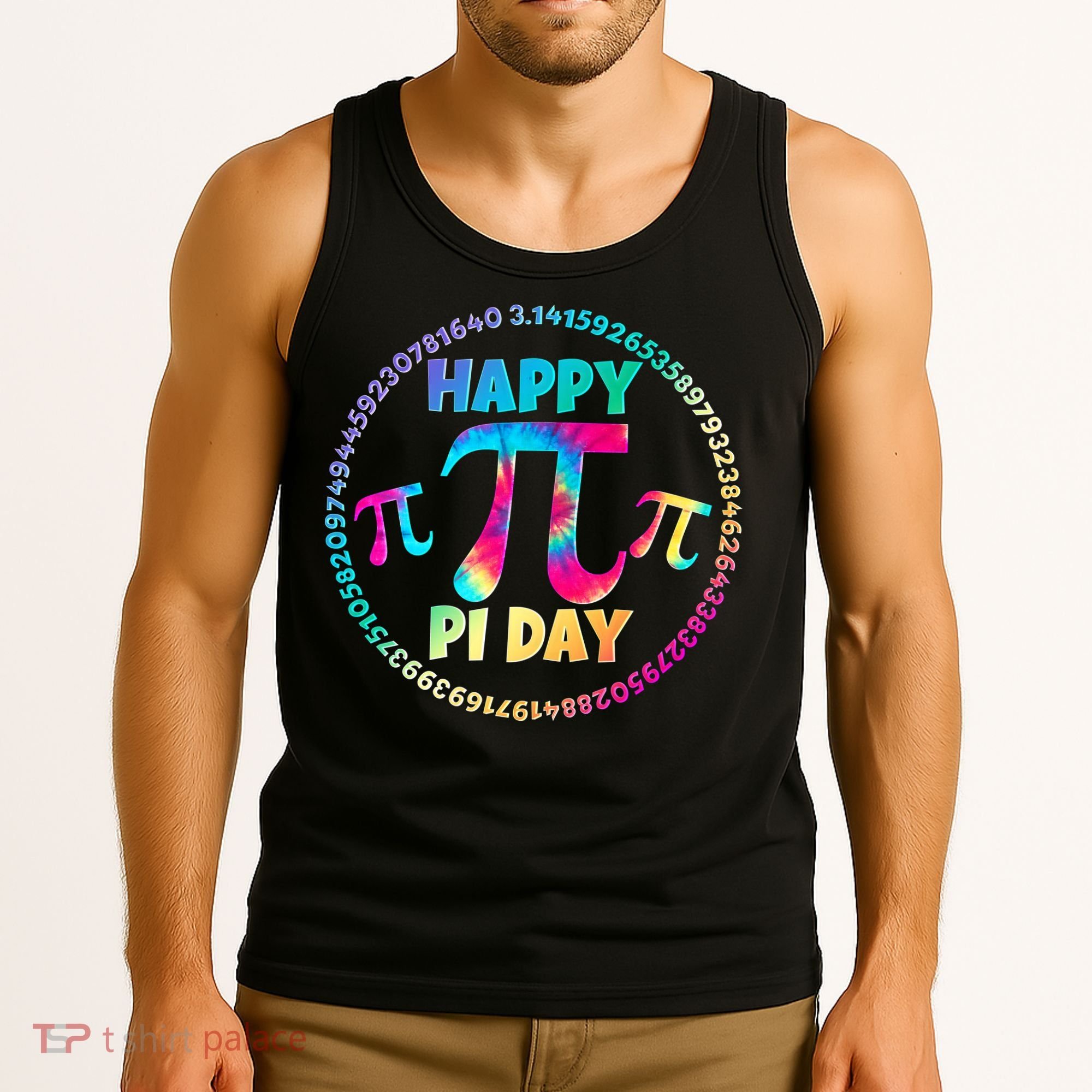 Happy Pi 3.14 Day Rainbow Tie Dye Tank Top