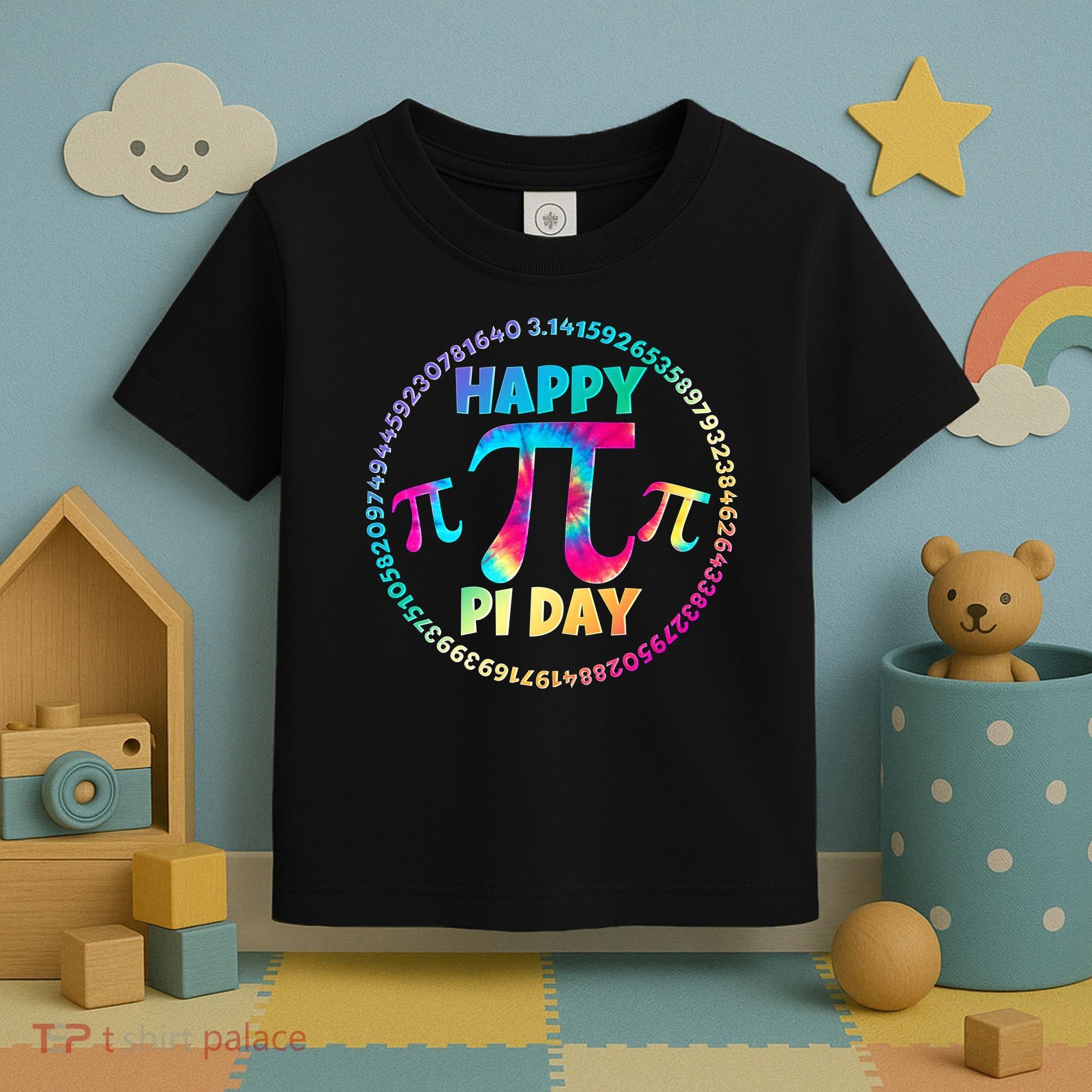 Happy Pi 3.14 Day Rainbow Tie Dye Toddler T-Shirt