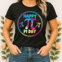 Happy Pi 3.14 Day Rainbow Tie Dye Women's T-Shirt thumb 2