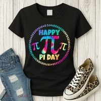 Happy Pi 3.14 Day Rainbow Tie Dye Women's T-Shirt thumb 3