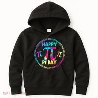 Happy Pi 3.14 Day Rainbow Tie Dye Kids Hoodie thumb 0