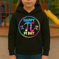 Happy Pi 3.14 Day Rainbow Tie Dye Kids Hoodie thumb 3