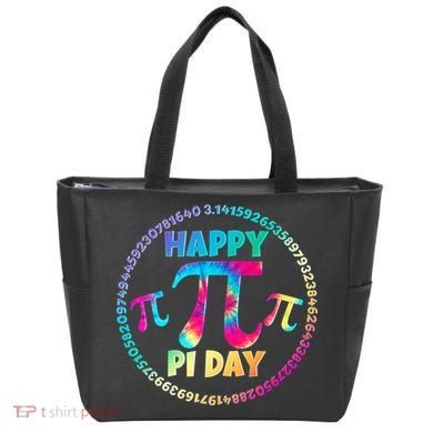 Happy Pi 3.14 Day Rainbow Tie Dye Tote Bag