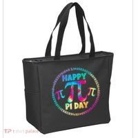 Happy Pi 3.14 Day Rainbow Tie Dye Tote Bag thumb 2