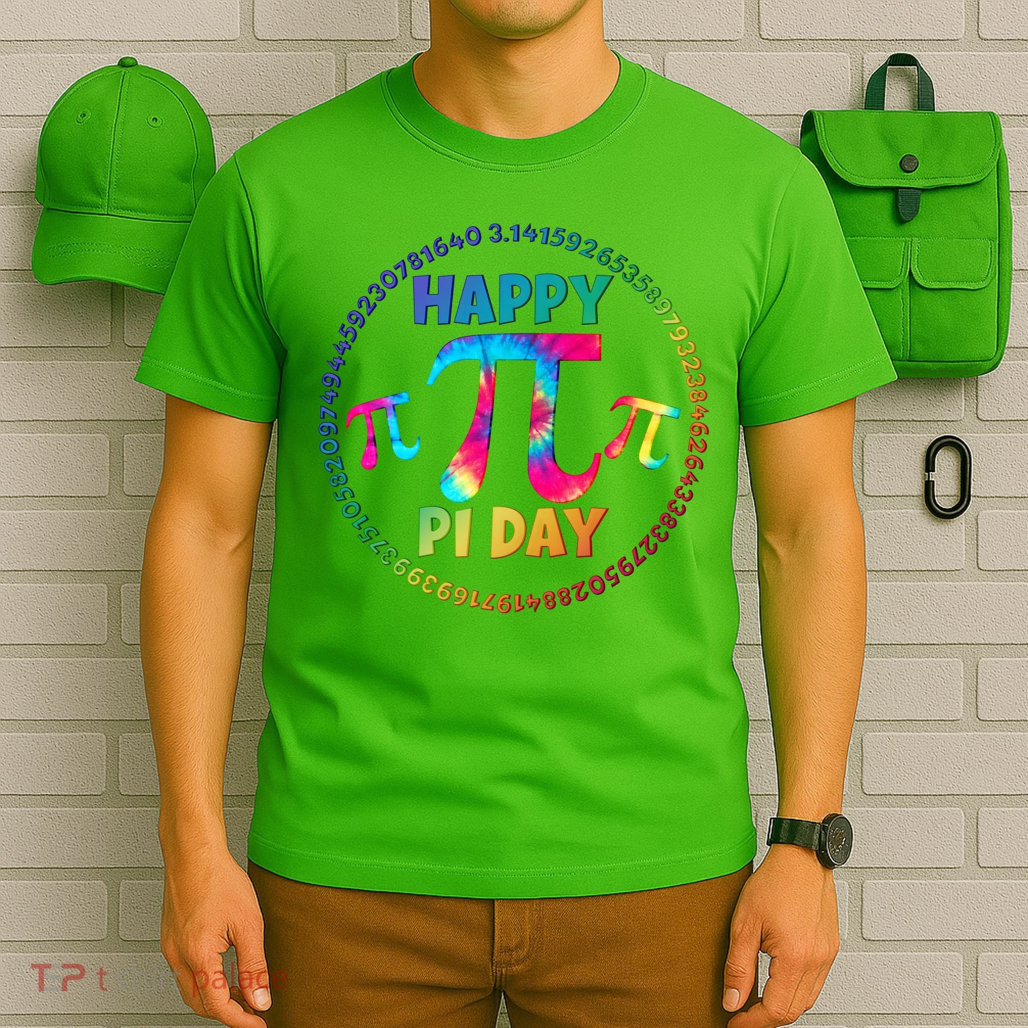 Happy Pi 3.14 Day Rainbow Tie Dye T-Shirt