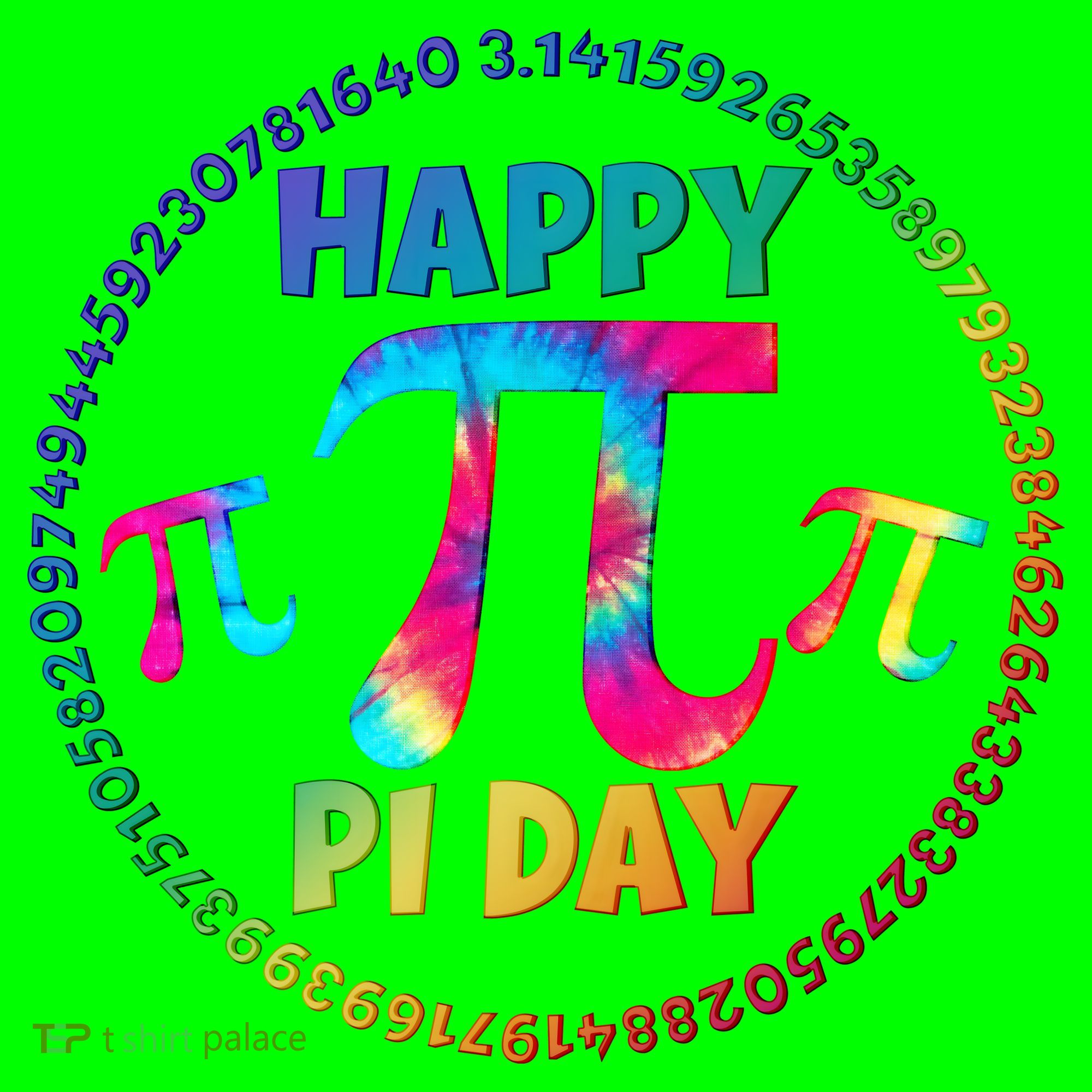 Happy Pi 3.14 Day Rainbow Tie Dye Mousepad