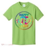 Happy Pi 3.14 Day Rainbow Tie Dye Kids T-Shirt thumb 0
