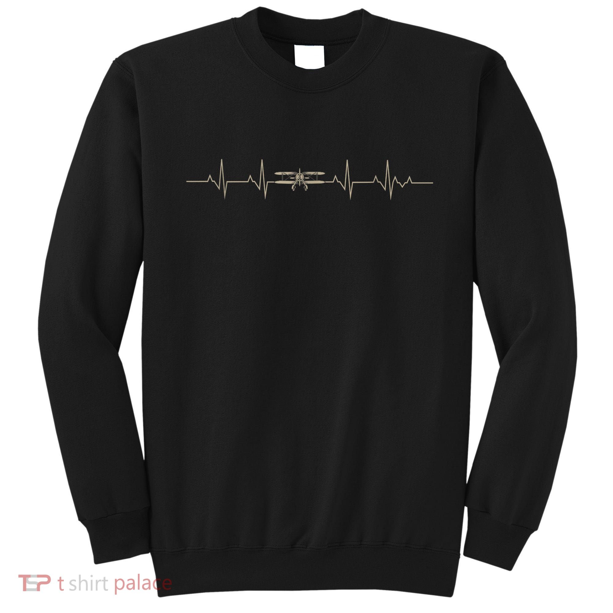 Heartbeat Plane Aviation Aircraft Flying Airplane Pilot Sweatshirt