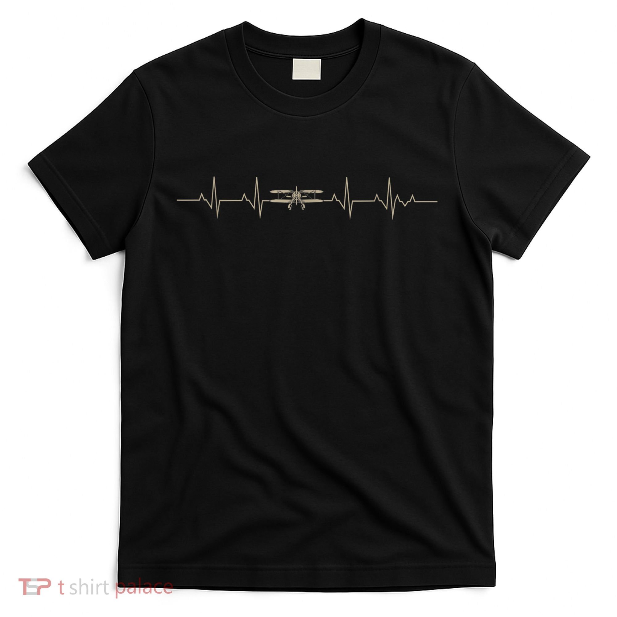 Heartbeat Plane Aviation Aircraft Flying Airplane Pilot T-Shirt