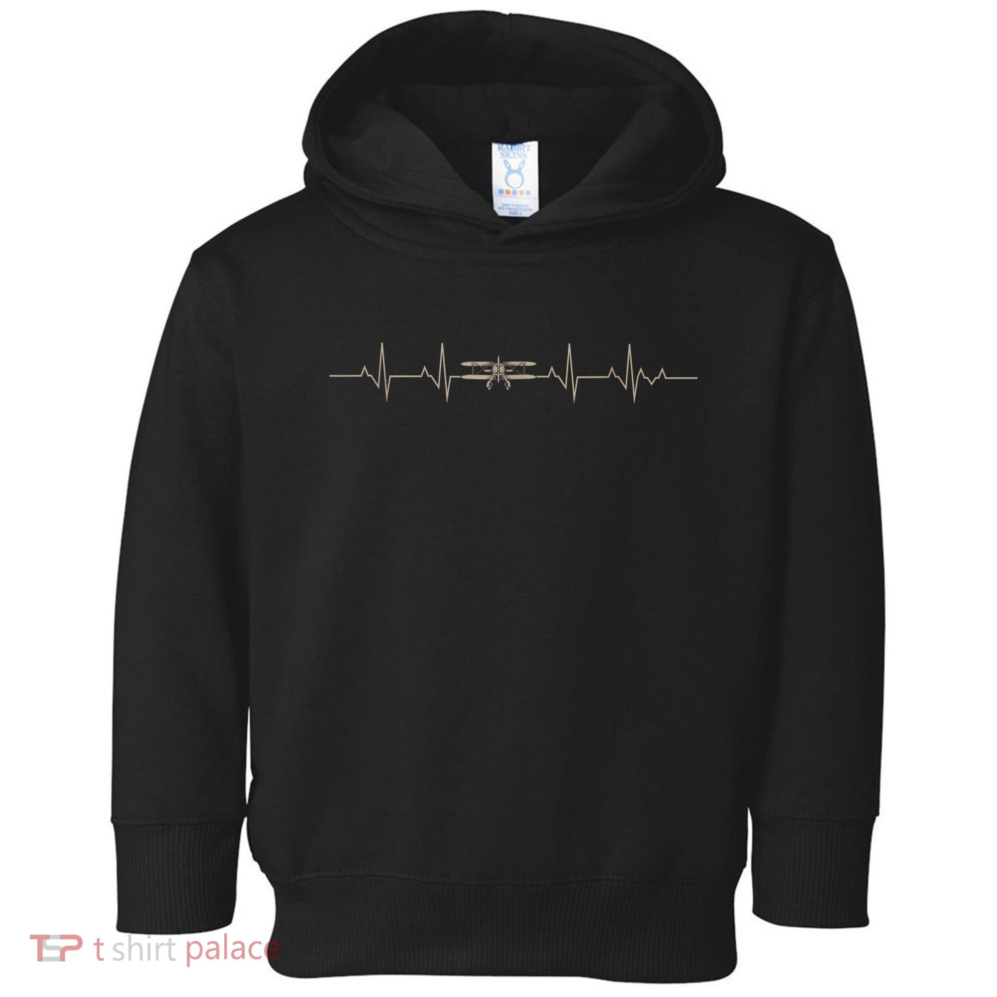 Heartbeat Plane Aviation Aircraft Flying Airplane Pilot Toddler Hoodie