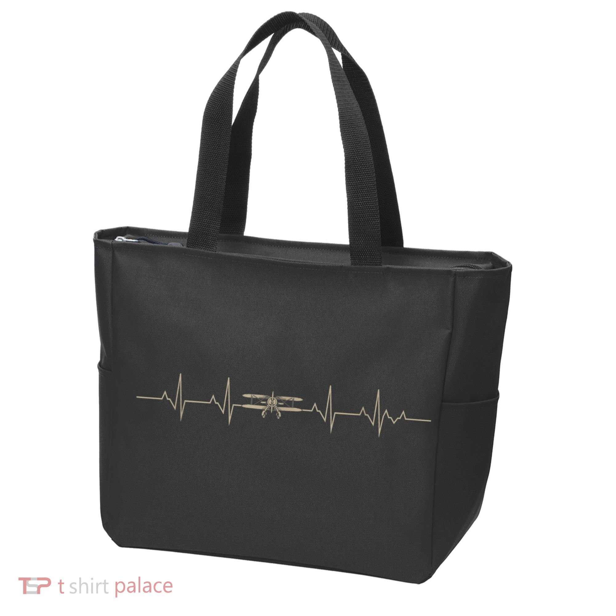 Heartbeat Plane Aviation Aircraft Flying Airplane Pilot Tote Bag