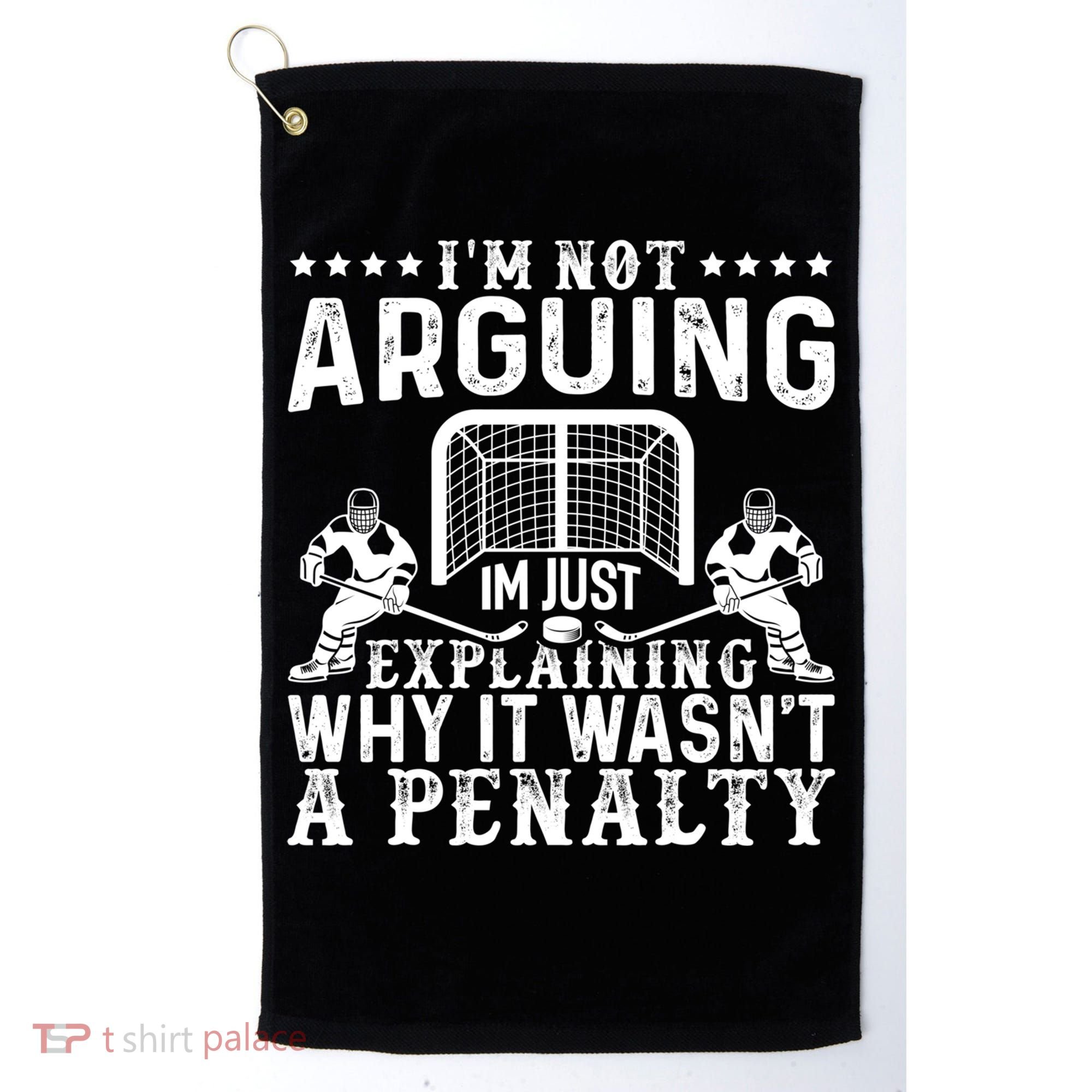 Hockey Player Arguing Gift Funny Hockey Gift Golf Towel