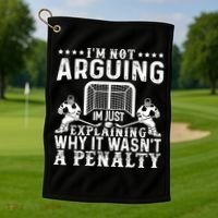 Hockey Player Arguing Gift Funny Hockey Gift Golf Towel thumb 1