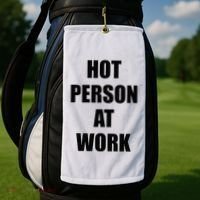 Hot Person At Work Funny Golf Towel thumb 2