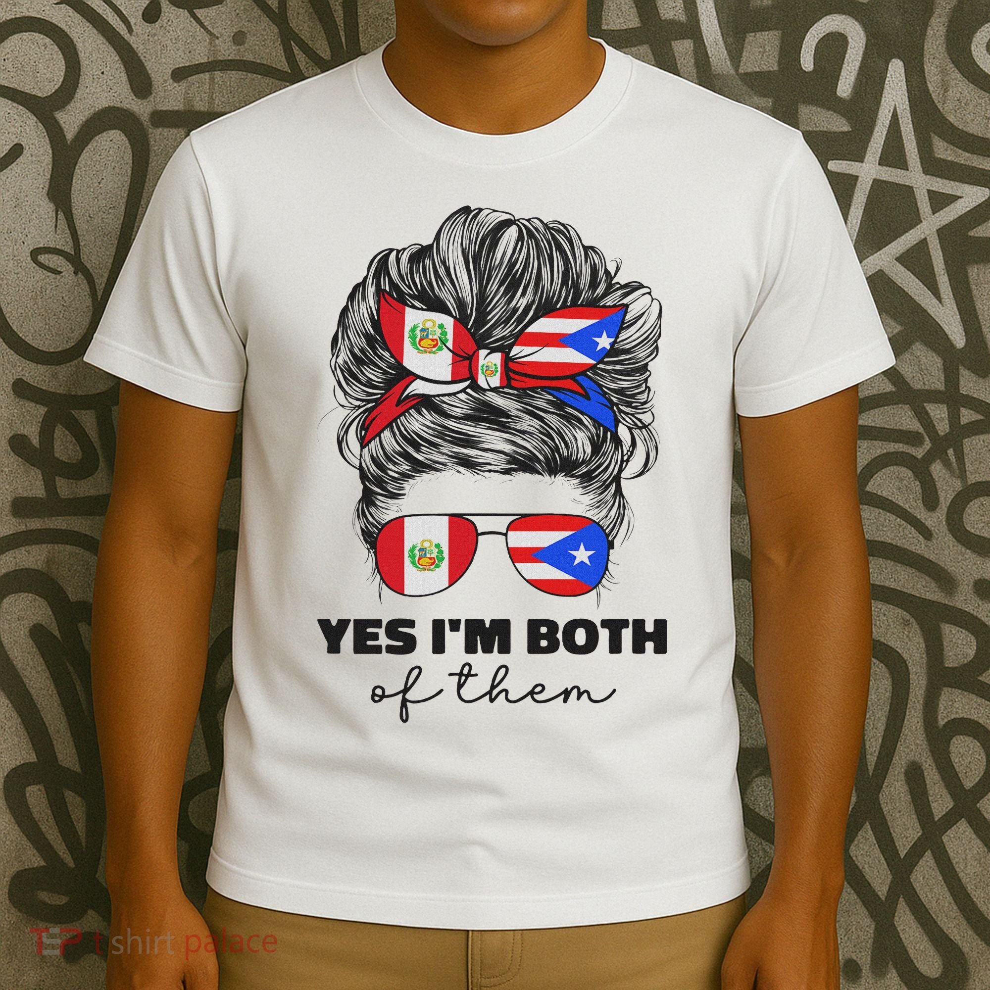 Half Peruvian And Puerto Rican Rico Peru Flag Girl Women Mix T-Shirt
