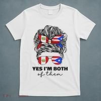 Half Peruvian And Puerto Rican Rico Peru Flag Girl Women Mix T-Shirt thumb 5