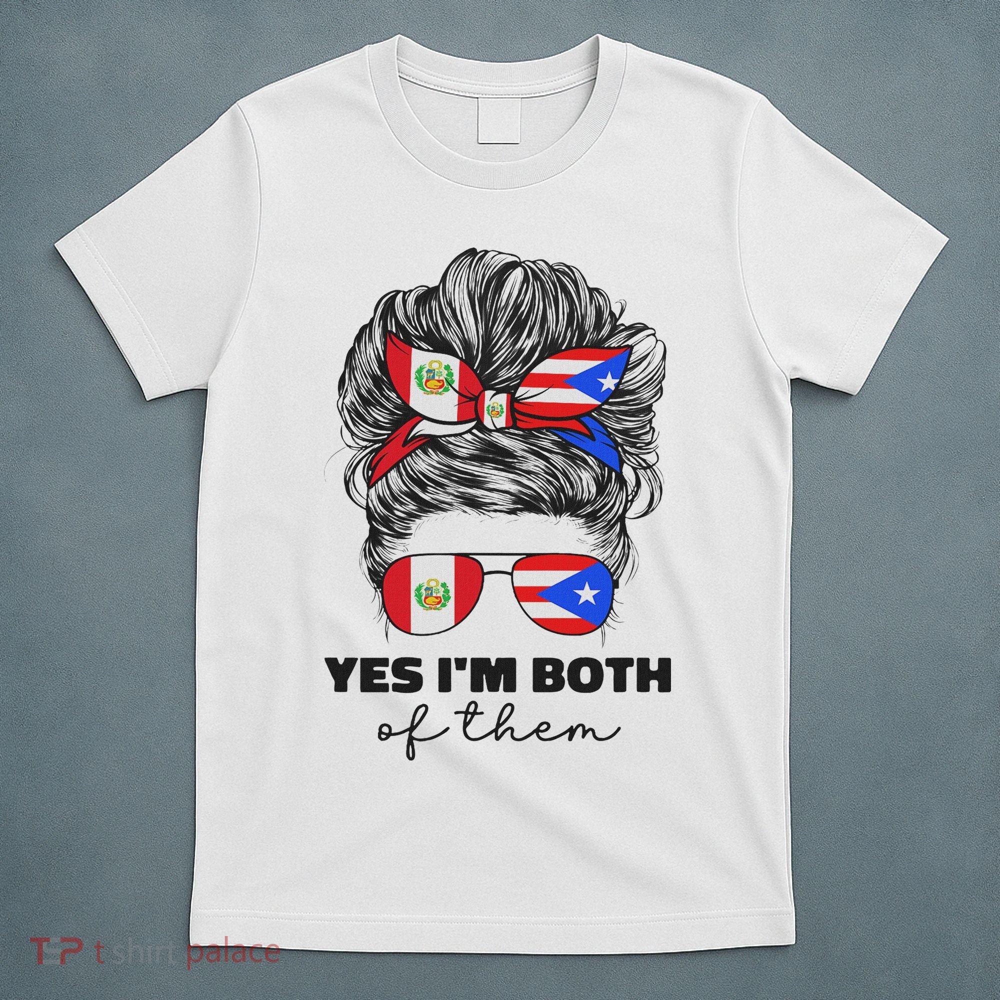 Half Peruvian And Puerto Rican Rico Peru Flag Girl Women Mix T-Shirt