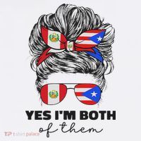 Half Peruvian And Puerto Rican Rico Peru Flag Girl Women Mix T-Shirt thumb 7