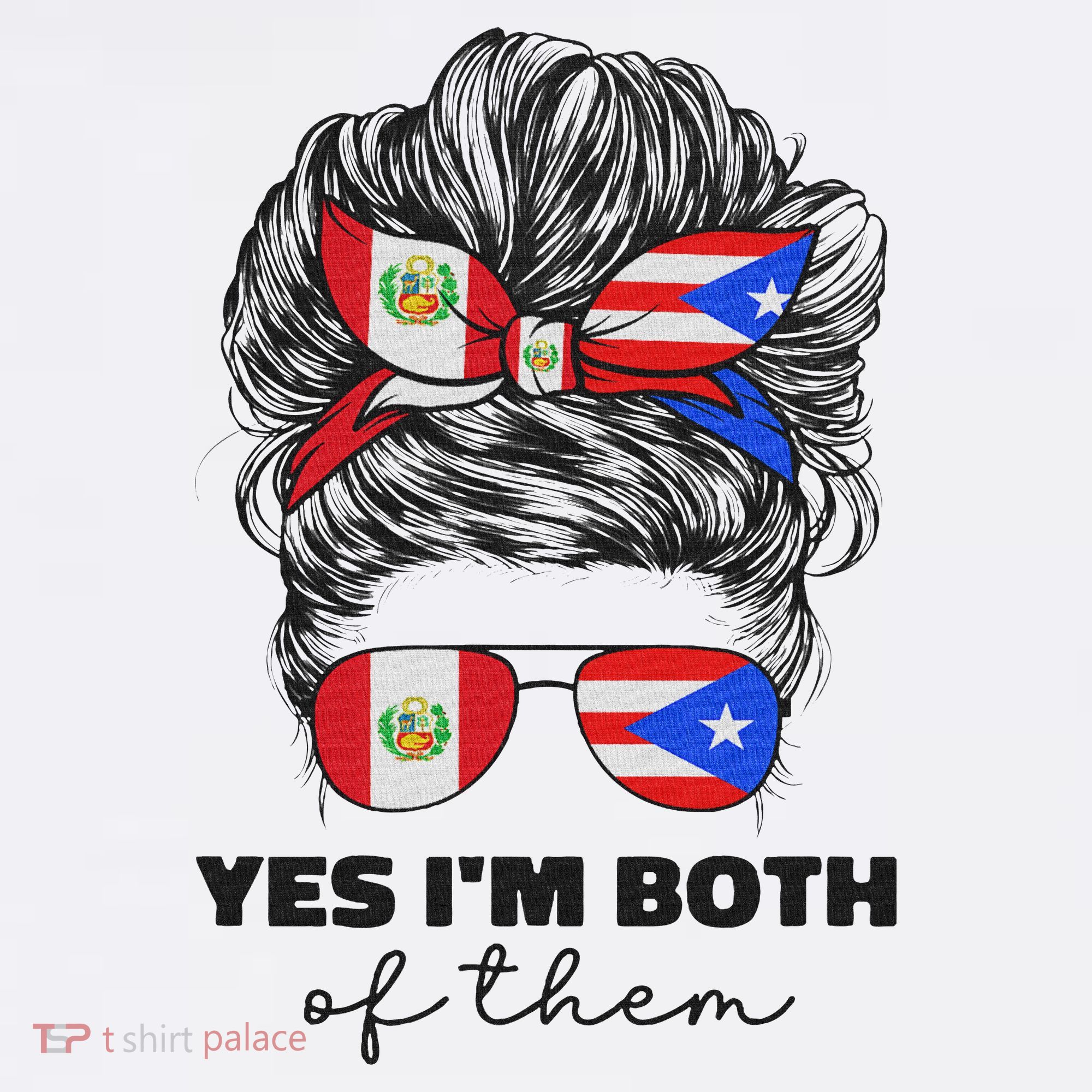 Half Peruvian And Puerto Rican Rico Peru Flag Girl Women Mix T-Shirt