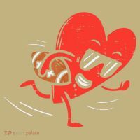 Heart Playing American Football Valentines Day Sports Boys T T-Shirt thumb 7