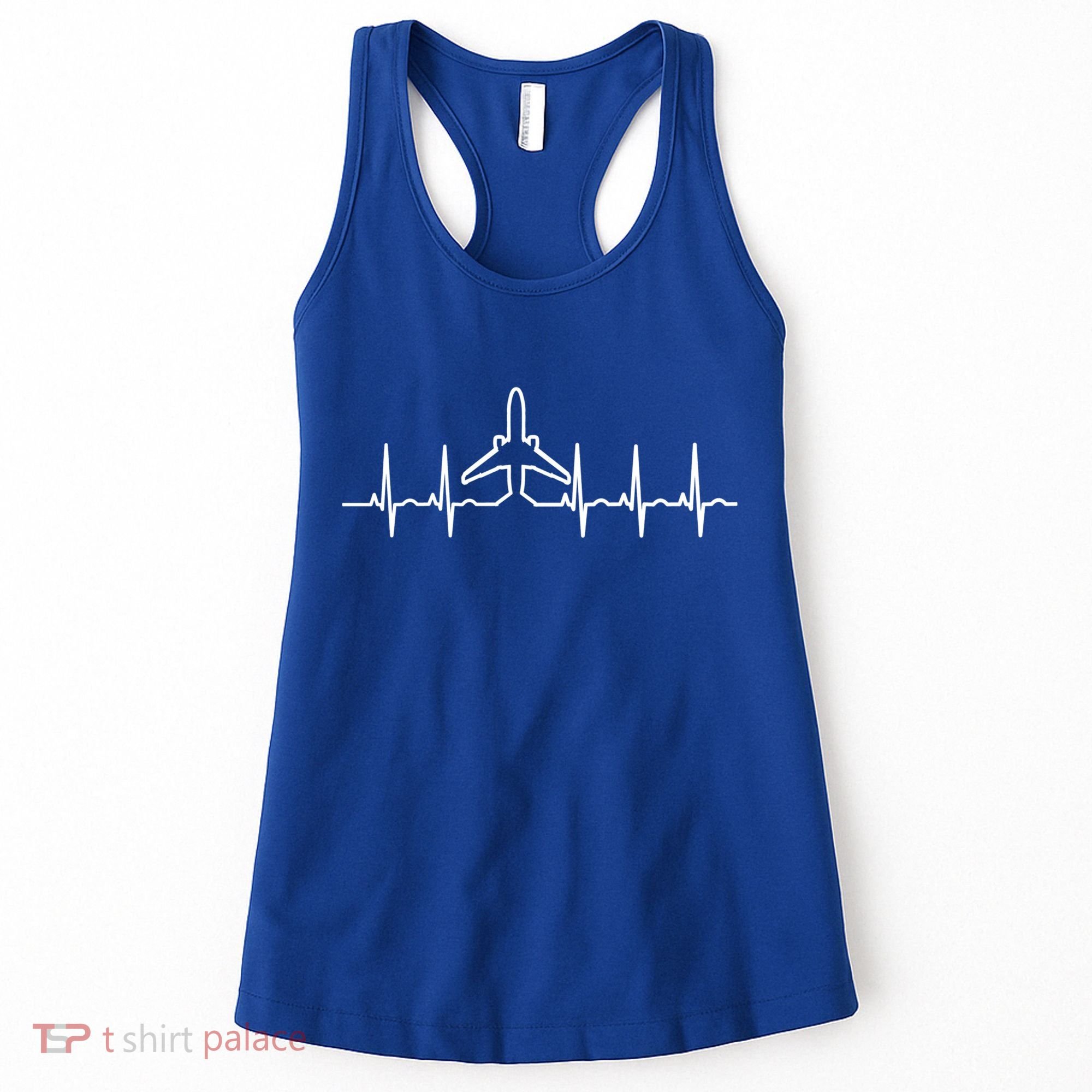 Heartbeat Pilot Aviation Airplane Aircraft Christmas Gift Women's Tank Top