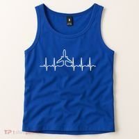 Heartbeat Pilot Aviation Airplane Aircraft Christmas Gift Tank Top thumb 2