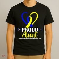Heart Proud Aunt World Down Syndrome Awareness Day Gift T-Shirt thumb 3