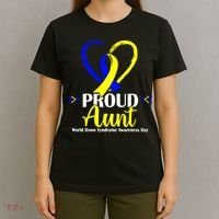 Heart Proud Aunt World Down Syndrome Awareness Day Gift T-Shirt thumb 4