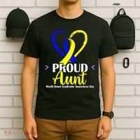Heart Proud Aunt World Down Syndrome Awareness Day Gift T-Shirt thumb 6