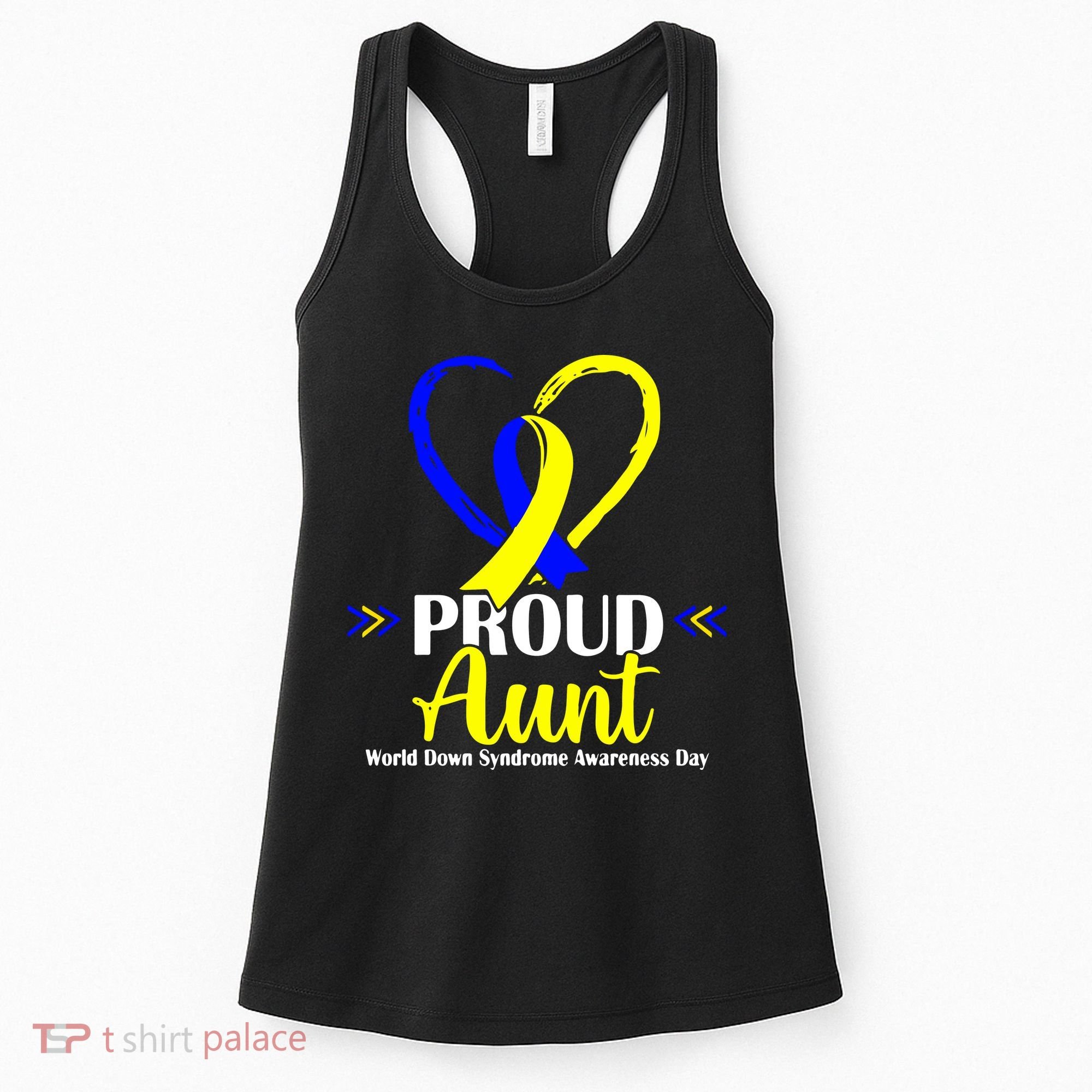 Heart Proud Aunt World Down Syndrome Awareness Day Gift Women's Tank Top