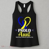 Heart Proud Aunt World Down Syndrome Awareness Day Gift Women's Tank Top thumb 3