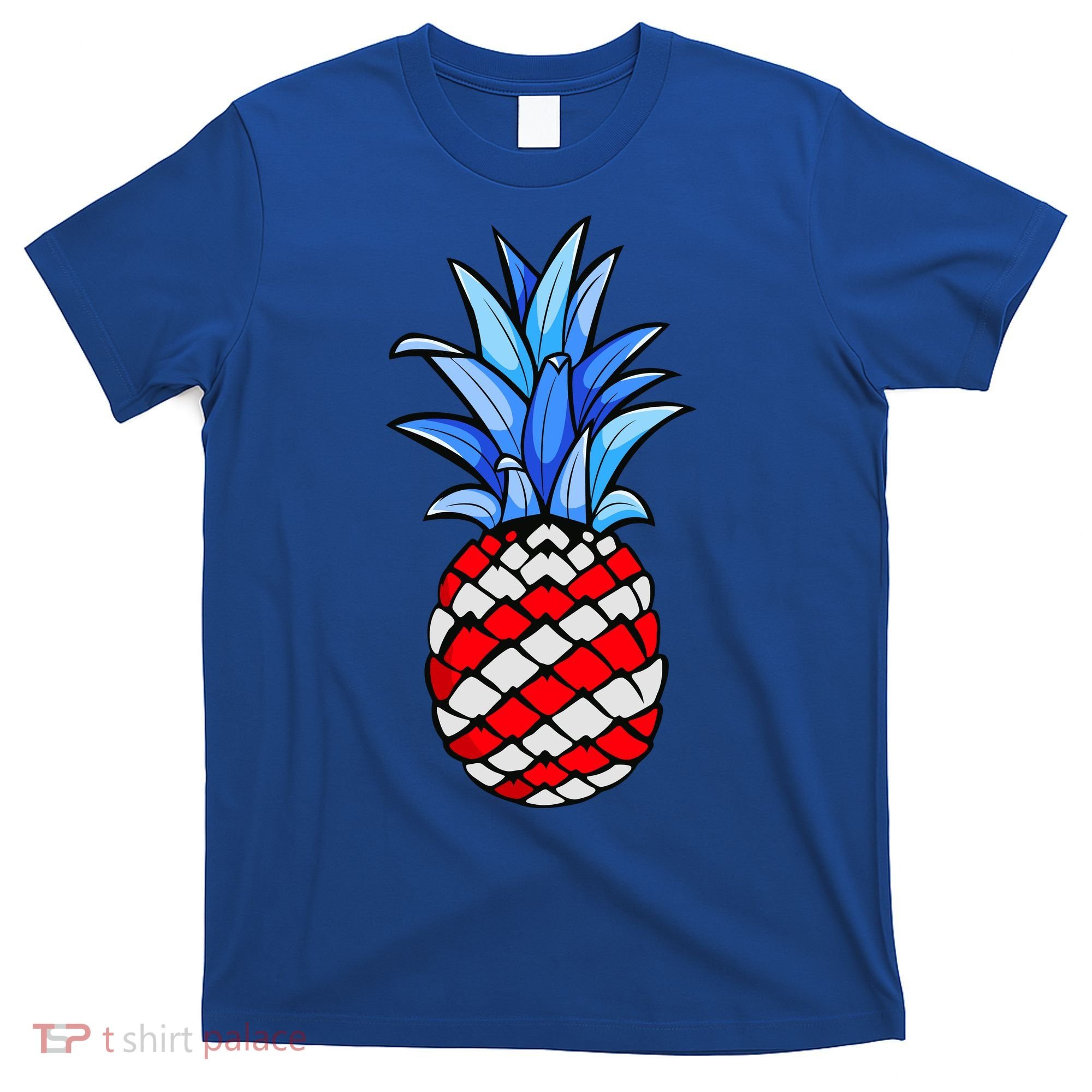 Hawaiian Pineapple American Flag 4th Of July Gift T-Shirt