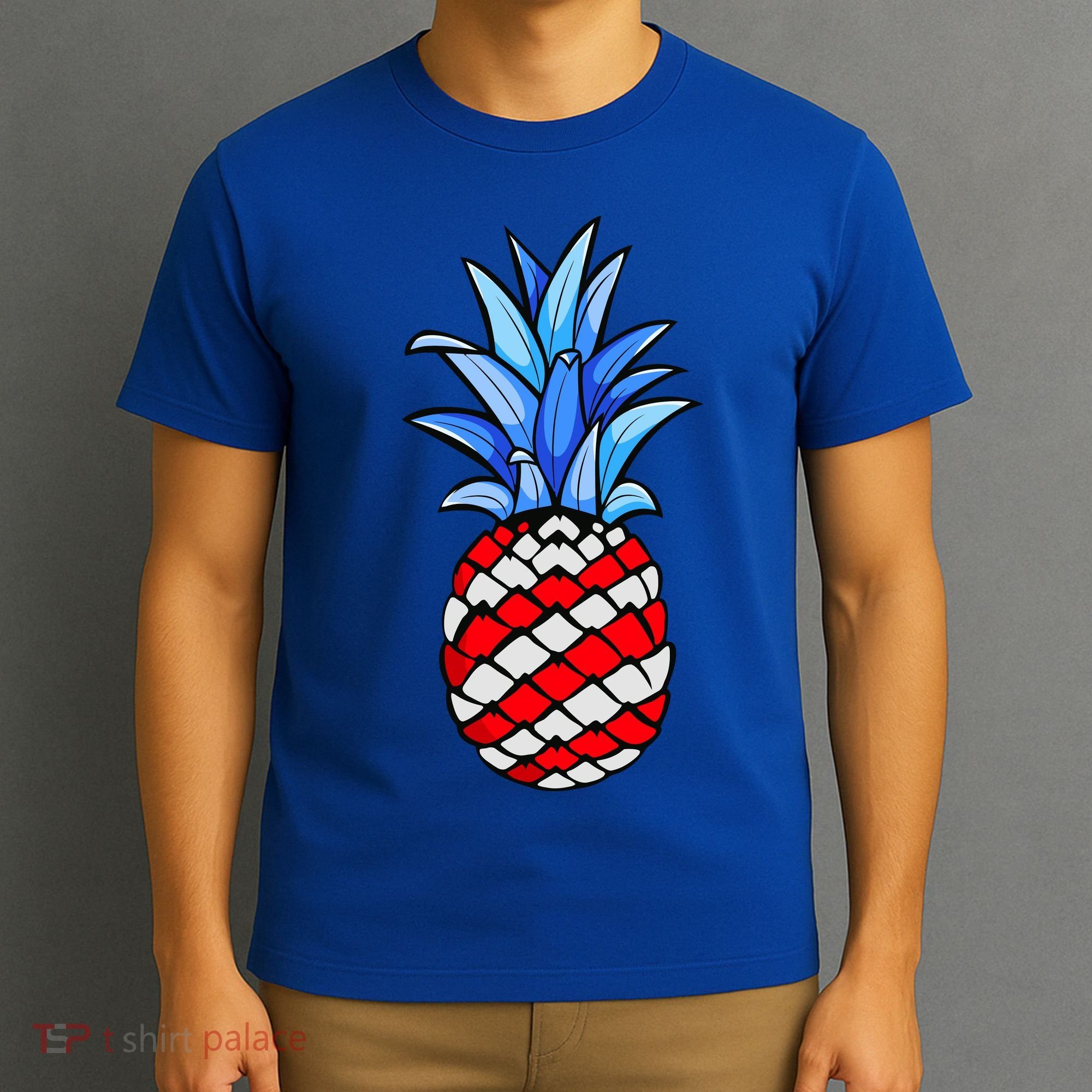 Hawaiian Pineapple American Flag 4th Of July Gift T-Shirt