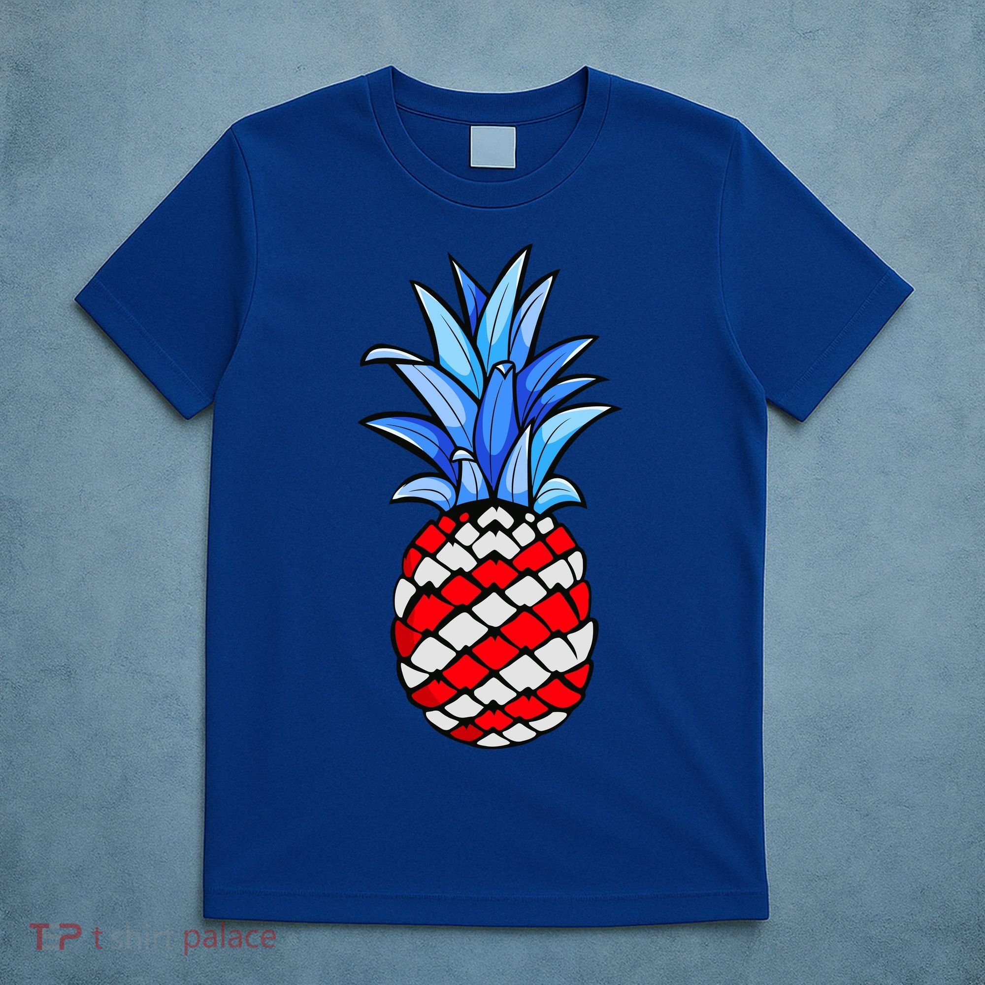 Hawaiian Pineapple American Flag 4th Of July Gift T-Shirt