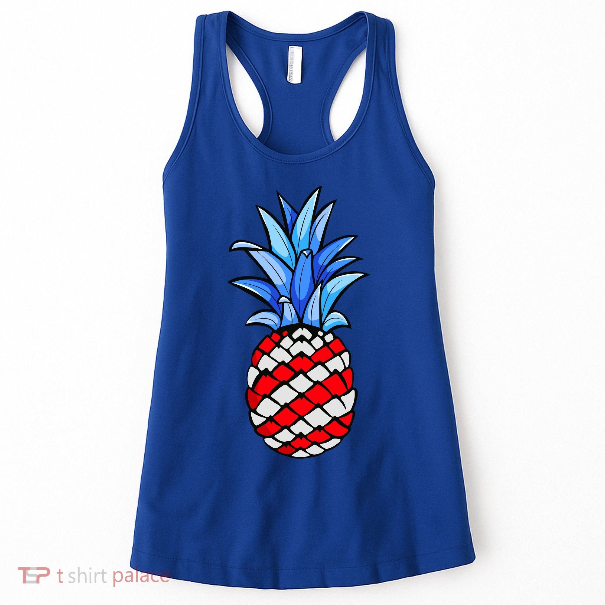 Hawaiian Pineapple American Flag 4th Of July Gift Women's Tank Top