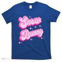 Hot Pink Aesthetic Ski Lover Winter Wonderland Snow Bunny Gift T-Shirt thumb 0
